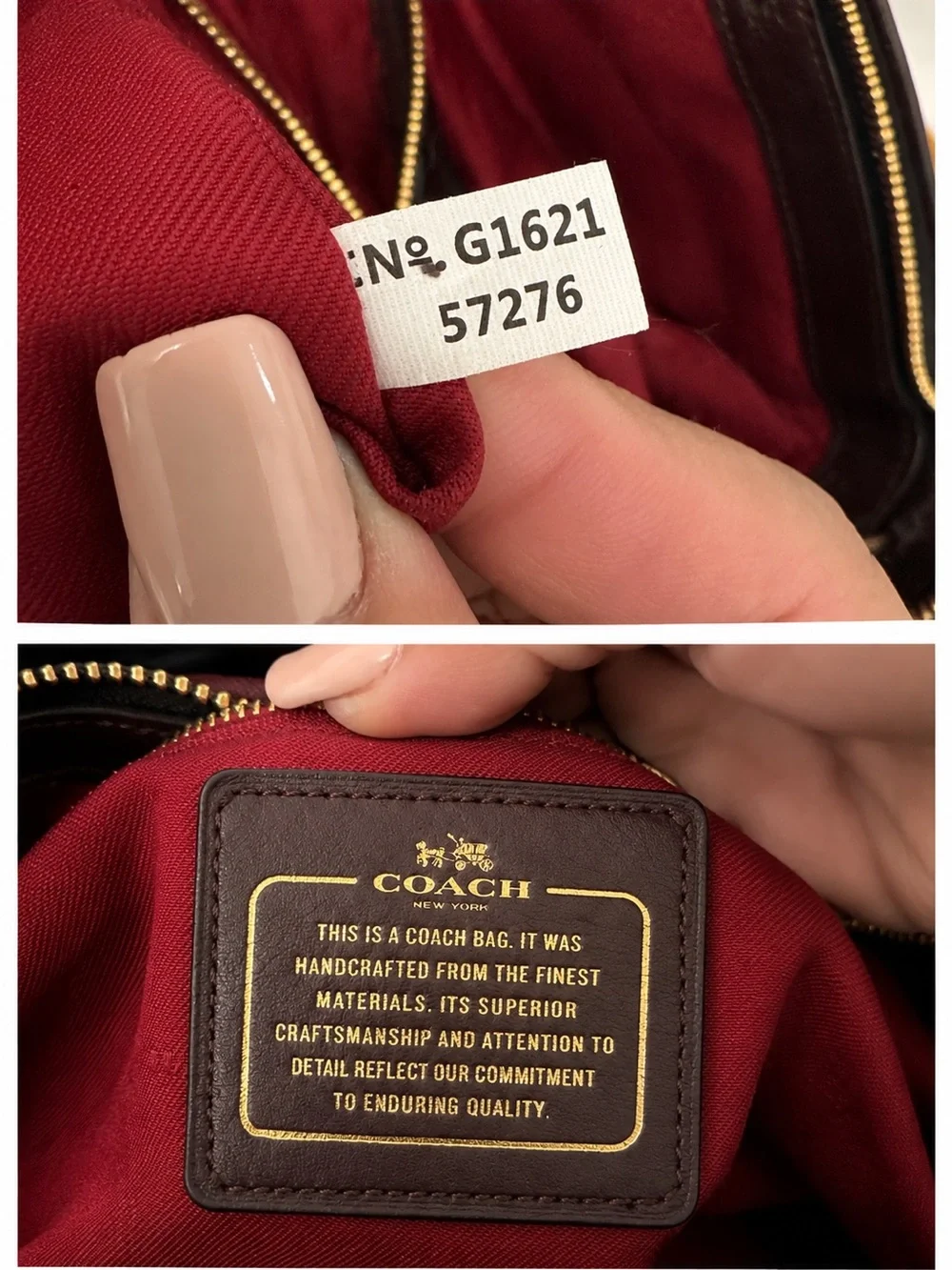 Coach 57276 Oxblood Pebbled Leather Carryall Satchel Triple Compartment